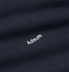 Adsum - Logo-Embroidered Garment-Dyed Fleece-Back Cotton-Jersey Sweatshirt - Blue