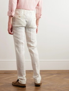 Ralph Lauren Purple label - Straight-Leg Linen Drawstring Trousers - White