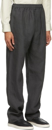 Margaret Howell Grey Linen Slant Pocket Trousers