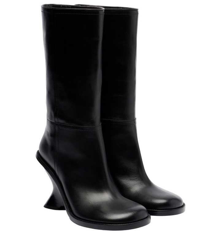 Photo: Dries Van Noten 95 leather wedge knee-high boots