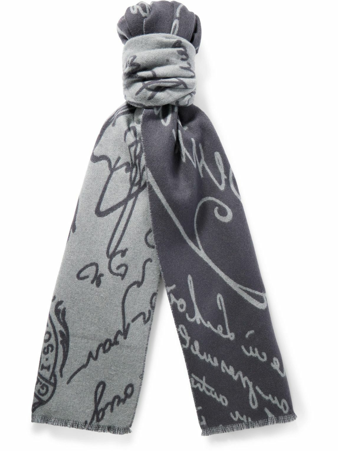 Berluti - Scritto Wool-Jacquard Scarf