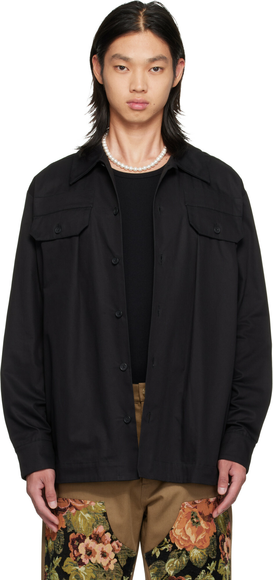 Simone Rocha Black Military Overshirt