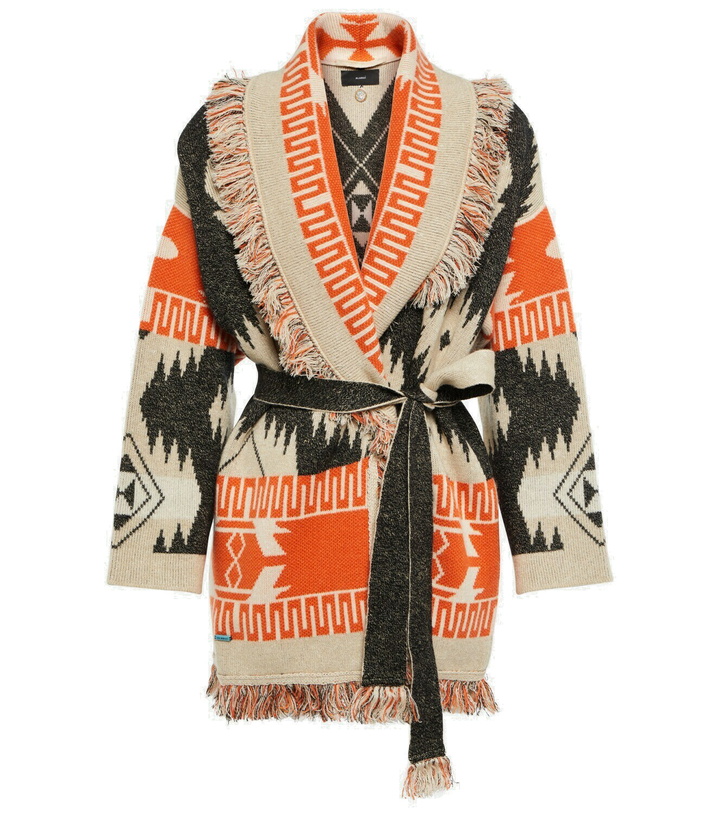 Photo: Alanui - Icon jacquard cashmere and linen cardigan
