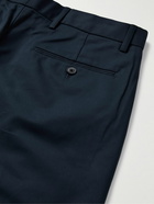 Club Monaco - Slim-Fit Cotton-Blend Poplin Trousers - Blue