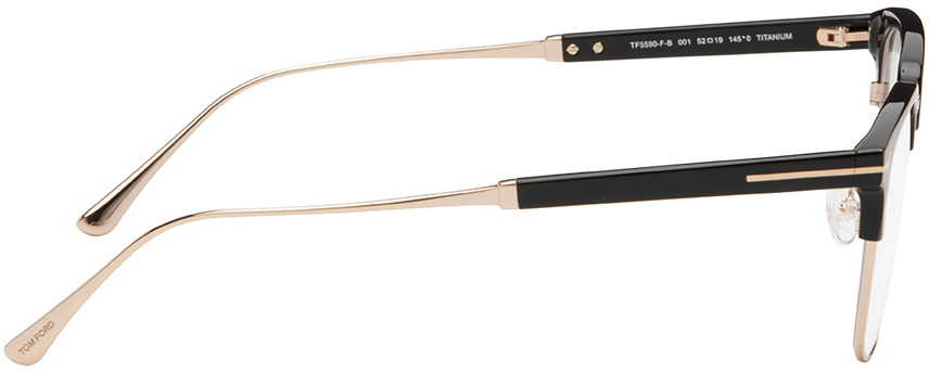 TOM FORD Black & Gold Browline Glasses