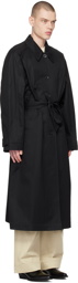 LOW CLASSIC Black Paneled Trench Coat