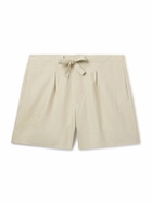 Stòffa - Straight-Leg Linen Drawstring Shorts - Neutrals