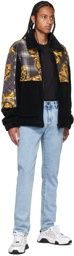 Versace Jeans Couture Black Tartan Baroque Print Jacket