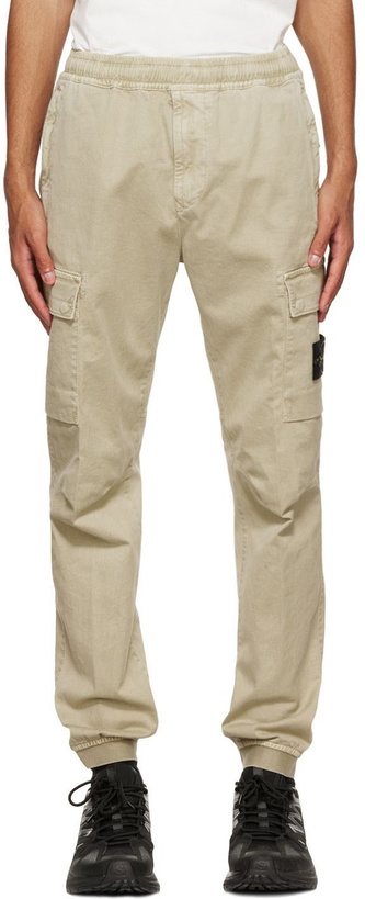 Photo: Stone Island Beige Patch Cargo Pants