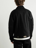 Cherry Los Angeles - Cotton-Blend Corduroy-Trimmed Embellished Denim Jacket - Black
