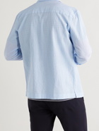 Altea - Parker Camp-Collar Striped Cotton-Seersucker Shirt - Blue