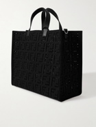 FENDI - Logo-Embroidered Leather-Trimmed Cotton-Canvas Tote
