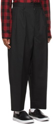 Junya Watanabe Black Wool Wide-Leg Trousers