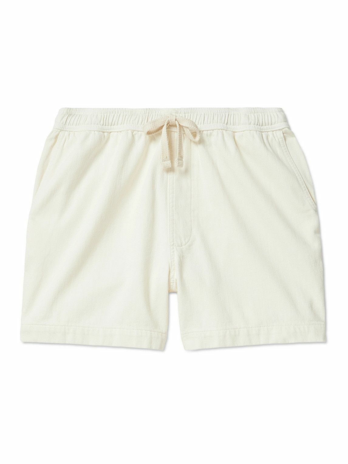 Photo: FRAME - Wide-Leg Cotton Drawstring Shorts - Neutrals