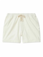 FRAME - Wide-Leg Cotton Drawstring Shorts - Neutrals