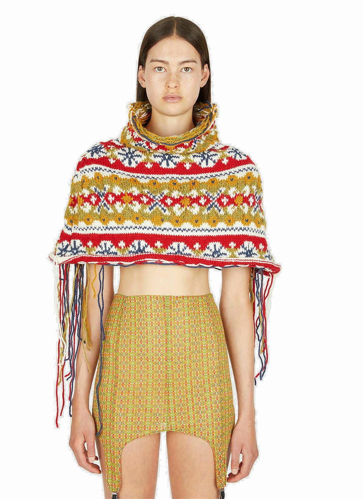Photo: Folklore Knit Cape in Multicolour