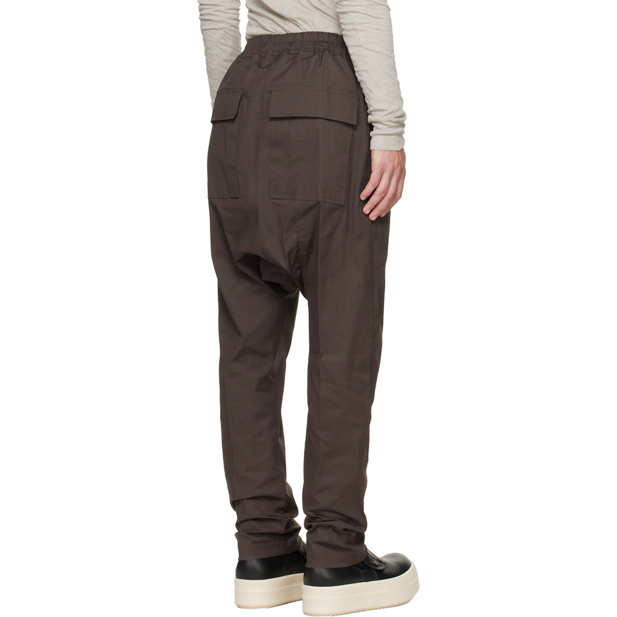 Rick Owens Gray Tower Drawstring Long Trousers