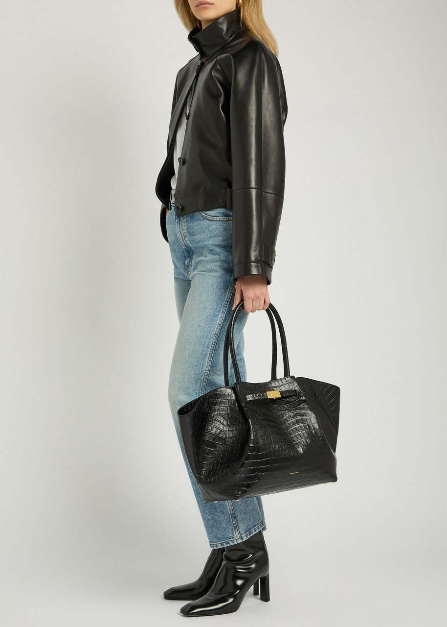 Demellier The New York Crocodile-effect Leather Tote - Black - One Size