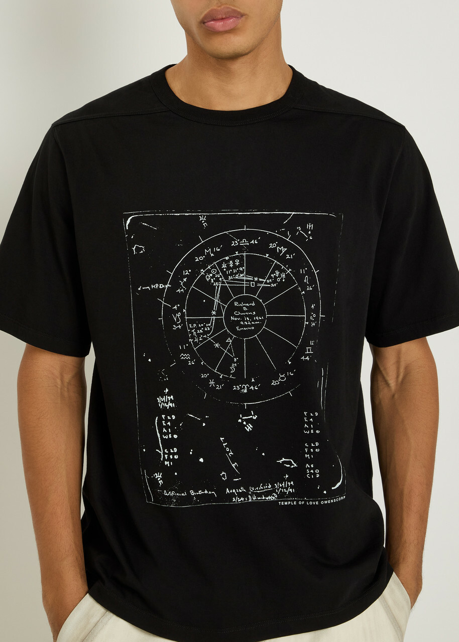 Rick Owens Printed Cotton T-shirt Off White