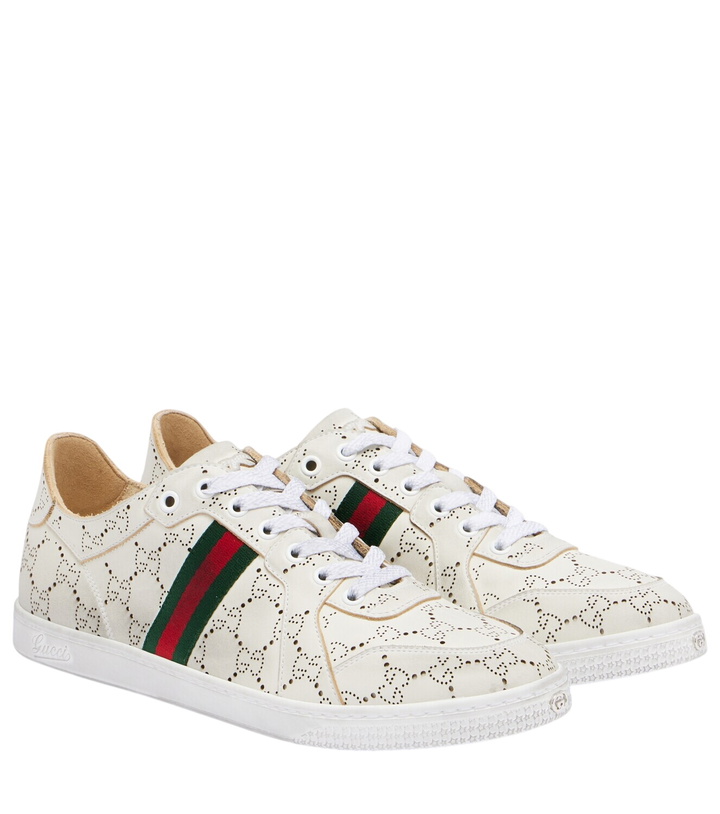 Photo: Gucci Stretch GG Web Stripe leather sneakers