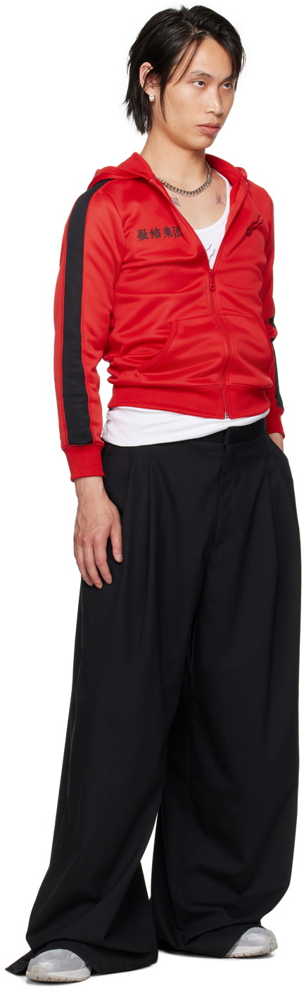 LU'U DAN Red CLOT Edition Zip Shrunken Hoodie