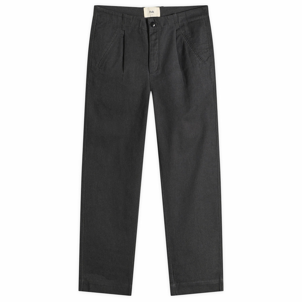 Folk Men's Assembly Pant in Black Twill