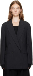 Recto Gray Peaked Lapel Blazer