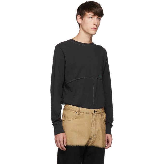 Eckhaus Latta Distressed Lapped Long Sleeve T-Shirt