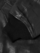 Monitaly - Backlash Padded Leather Bomber Jacket - Black