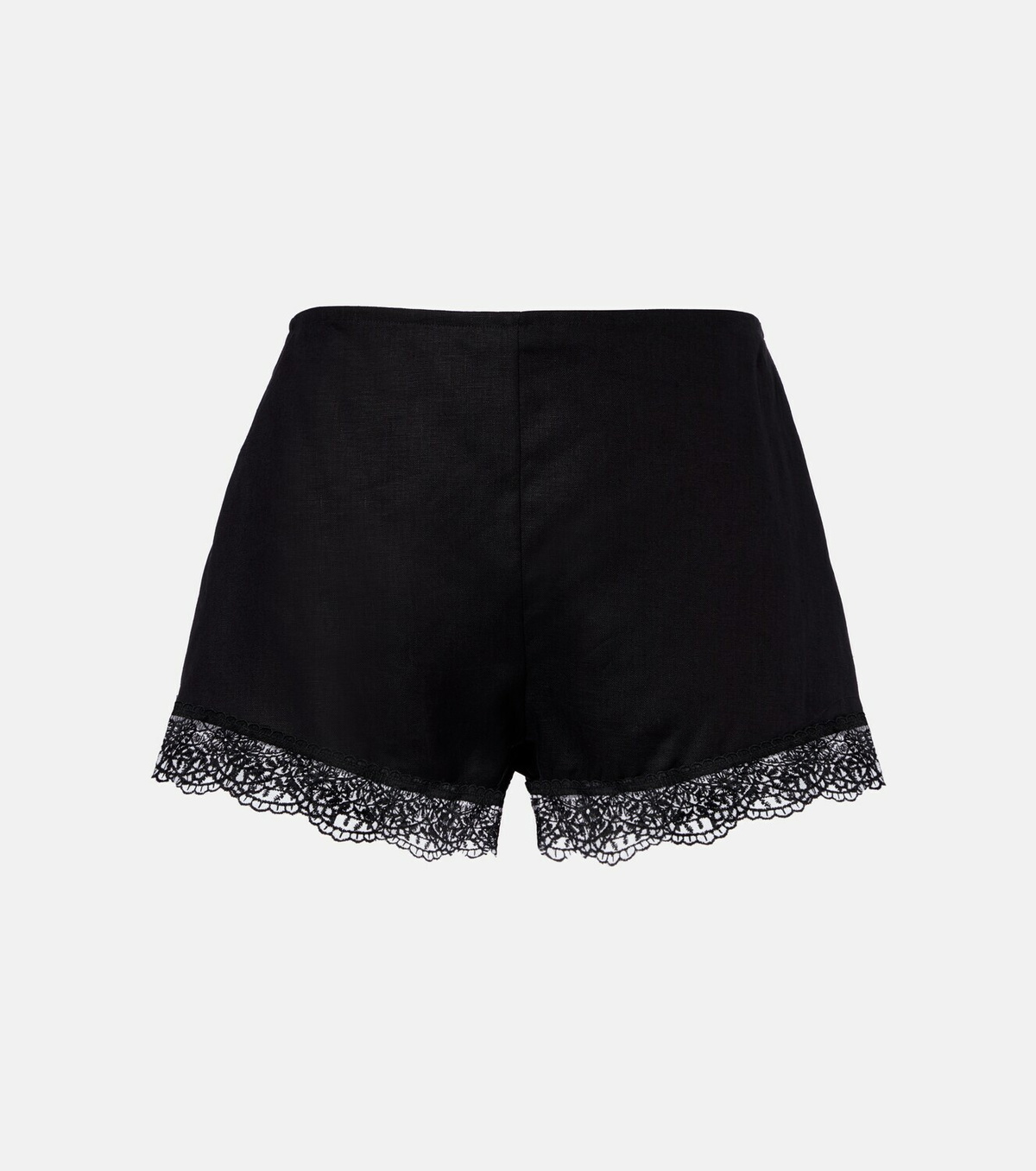 Staud Von lace-trimmed linen shorts