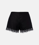 Staud Von lace-trimmed linen shorts