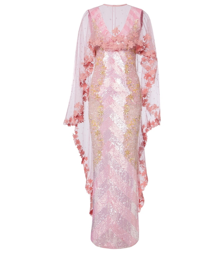 Photo: Là Fuori Panorama embellished caped gown