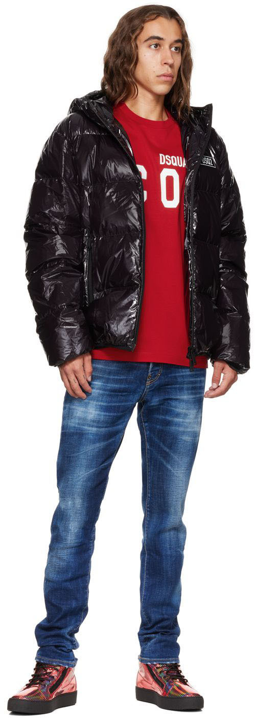 Dsquared2 Black Hooded Down Jacket