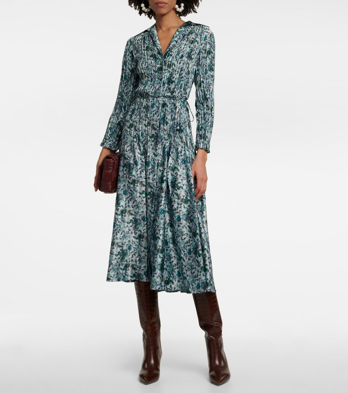Vivienne - Floral Pleated Midi Dress
