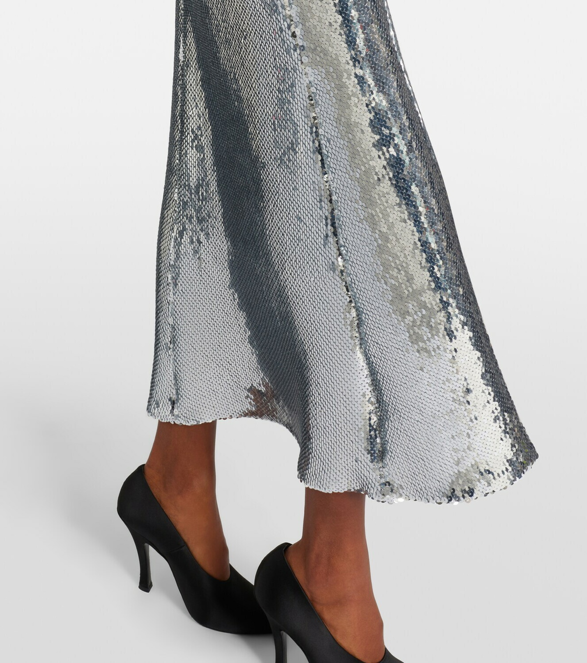 David Koma Gathered sequined midi dress