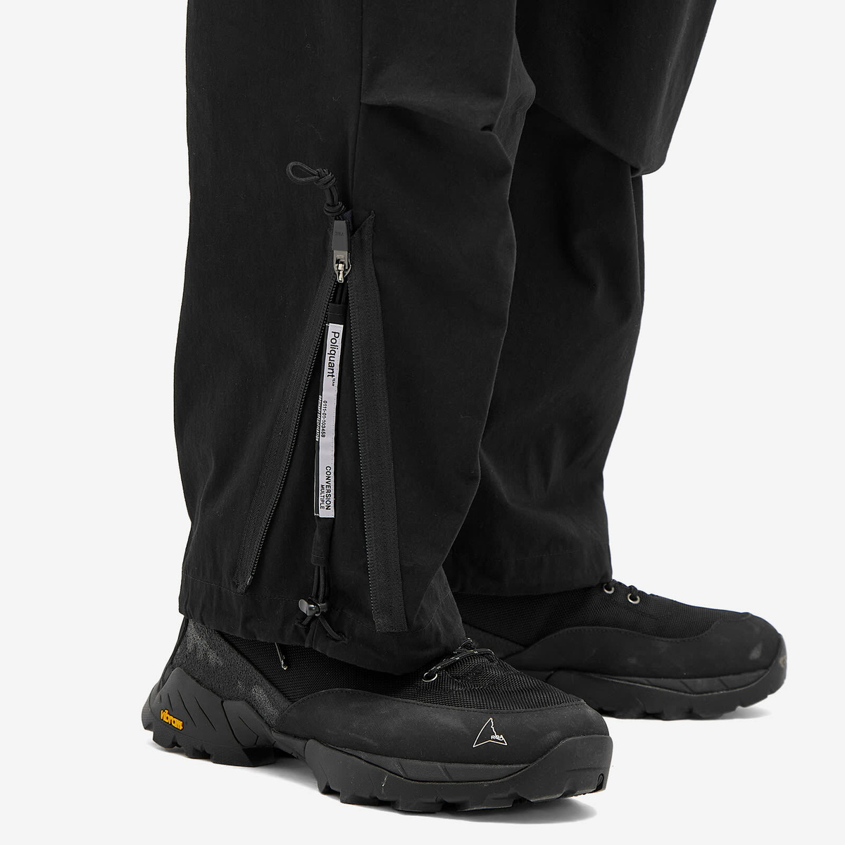 Poliquant Men's Wide Zip Tucked Pants in Black Poliquant