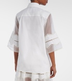 Elie Saab Tie-neck cotton and silk-blend blouse