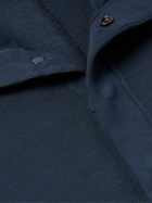 Stone Island - Logo-Appliquéd Cotton-Jersey Half-Placket Sweatshirt - Blue