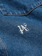 Palm Angels - Logo-Embroidered Denim Western Shirt - Blue