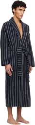 Tekla Navy & White Terry Classic Bathrobe