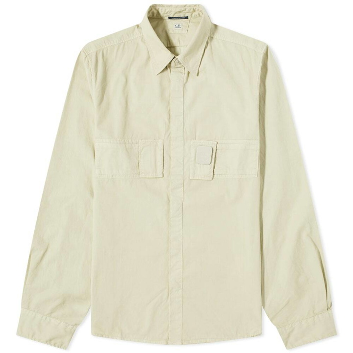 Photo: C.P. Company Men's Metropolis Pocket Zip Overshirt in Pelican