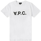 A.P.C. Men's VPC Logo T-Shirt in White/Green