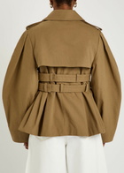 Ganni Belted Canvas Trench Jacket Light Brown