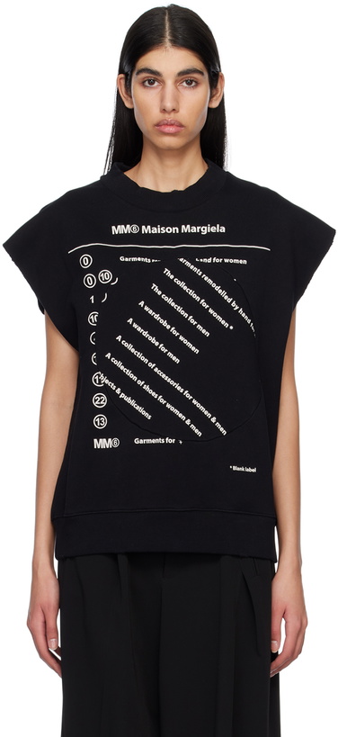 Photo: MM6 Maison Margiela Black Paneled Sweatshirt