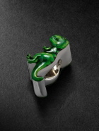Greg Yuna - T-Rex 14-Karat White Gold and Enamel Pendant
