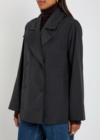 Eileen Fisher Double-breasted Shell Trench Jacket Black