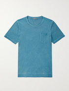 MASSIMO ALBA - Panarea Watercolour-Dyed Cotton-Jersey T-Shirt - Blue