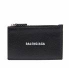 Balenciaga Men's Logo Zip Cardholder in Black/White