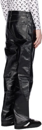 Marine Serre Black Embossed Leather Pants