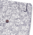 Club Monaco - Baxter Slim-Fit Printed Linen and Cotton-Blend Twill Shorts - Blue